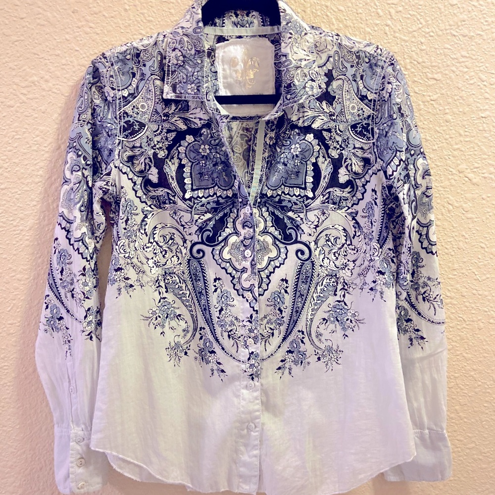 Western style paisley print shirt